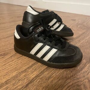 Adidas Kids Black and White Striped Sneakers
